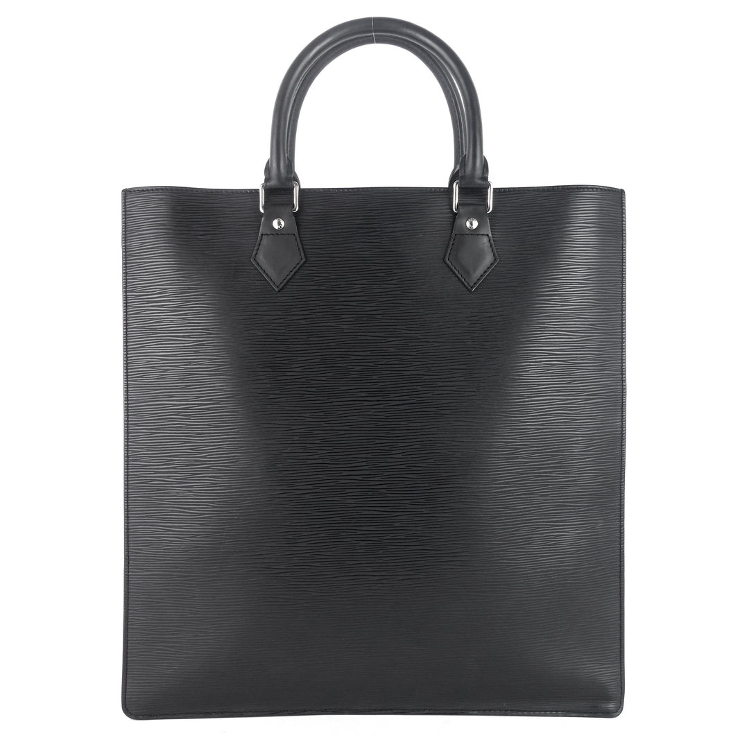 sac plat gm black epi leather bag