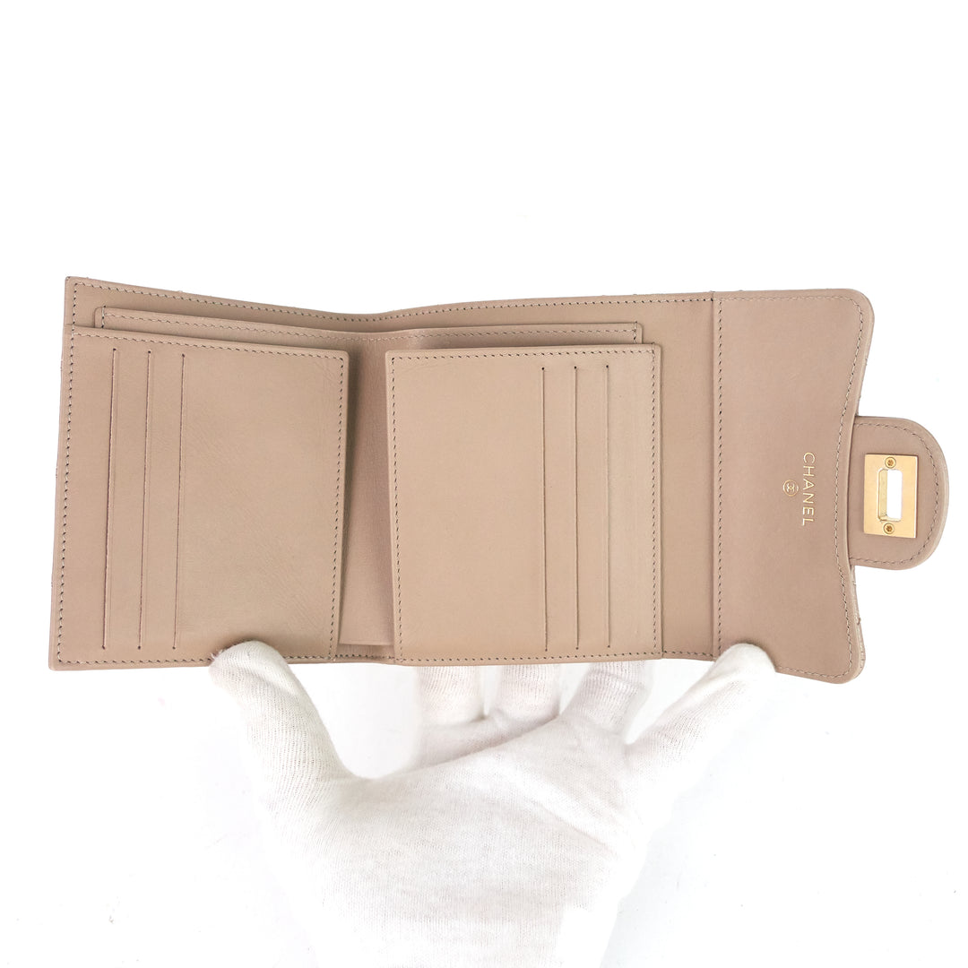 reissue compact metallic calfskin wallet
