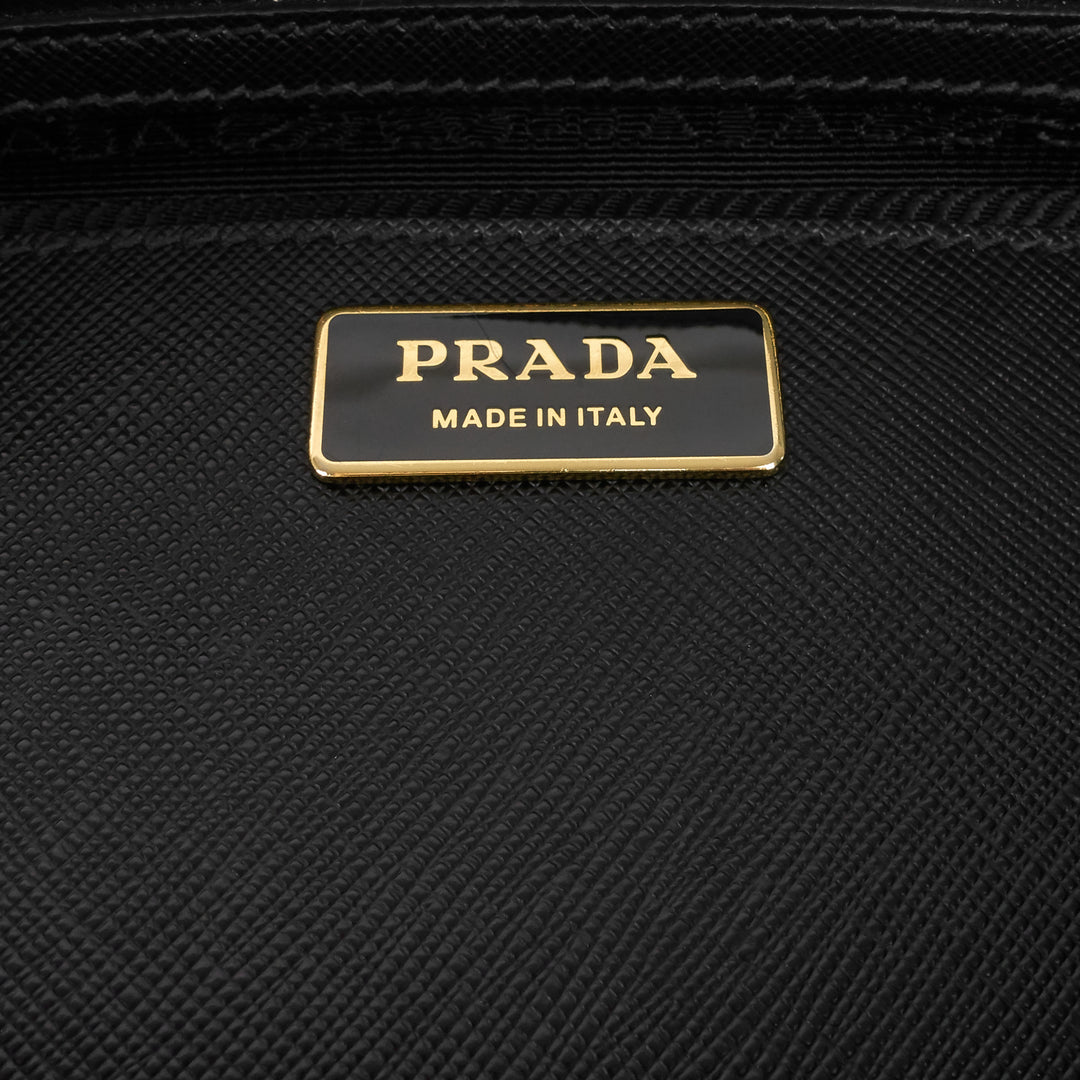 double zip lux medium saffiano leather tote bag