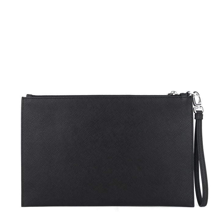 saffiano leather wristlet clutch bag
