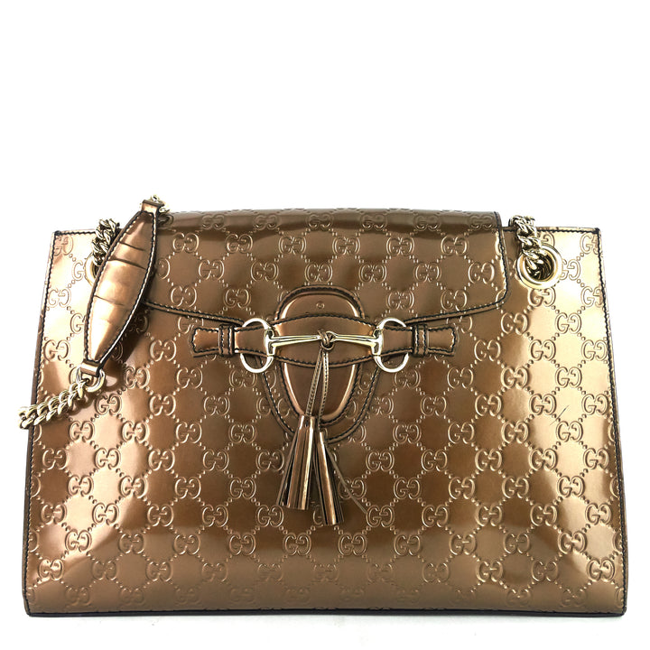 emily large guccissima patent leather bag