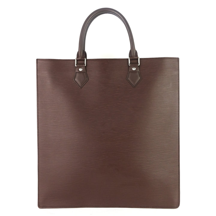 sac plat gm brown epi leather bag