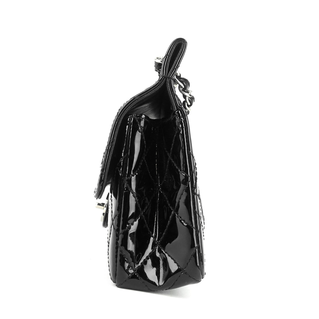 patent leather classic flap shoulder bag
