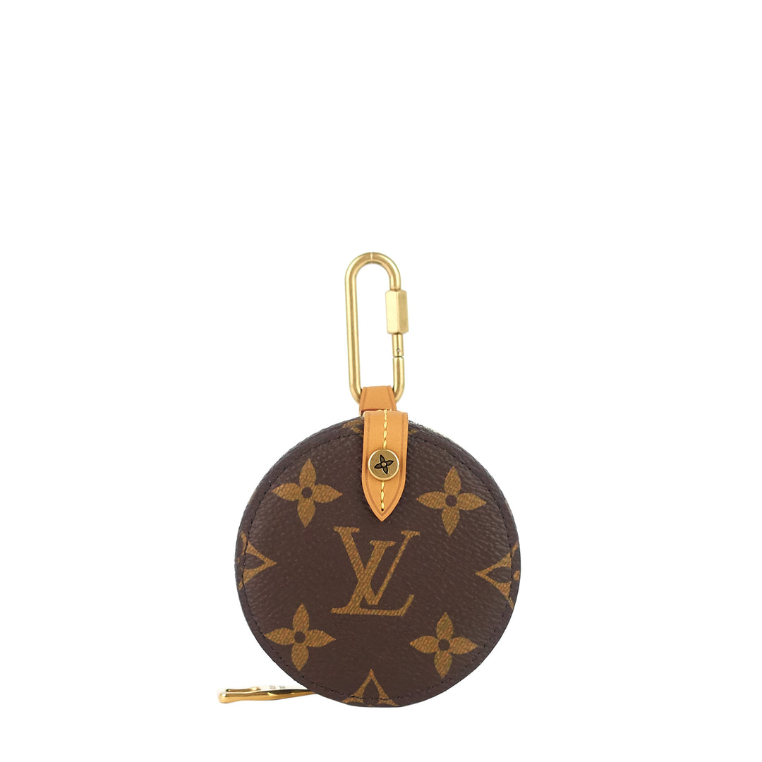 round monogram canvas coin case