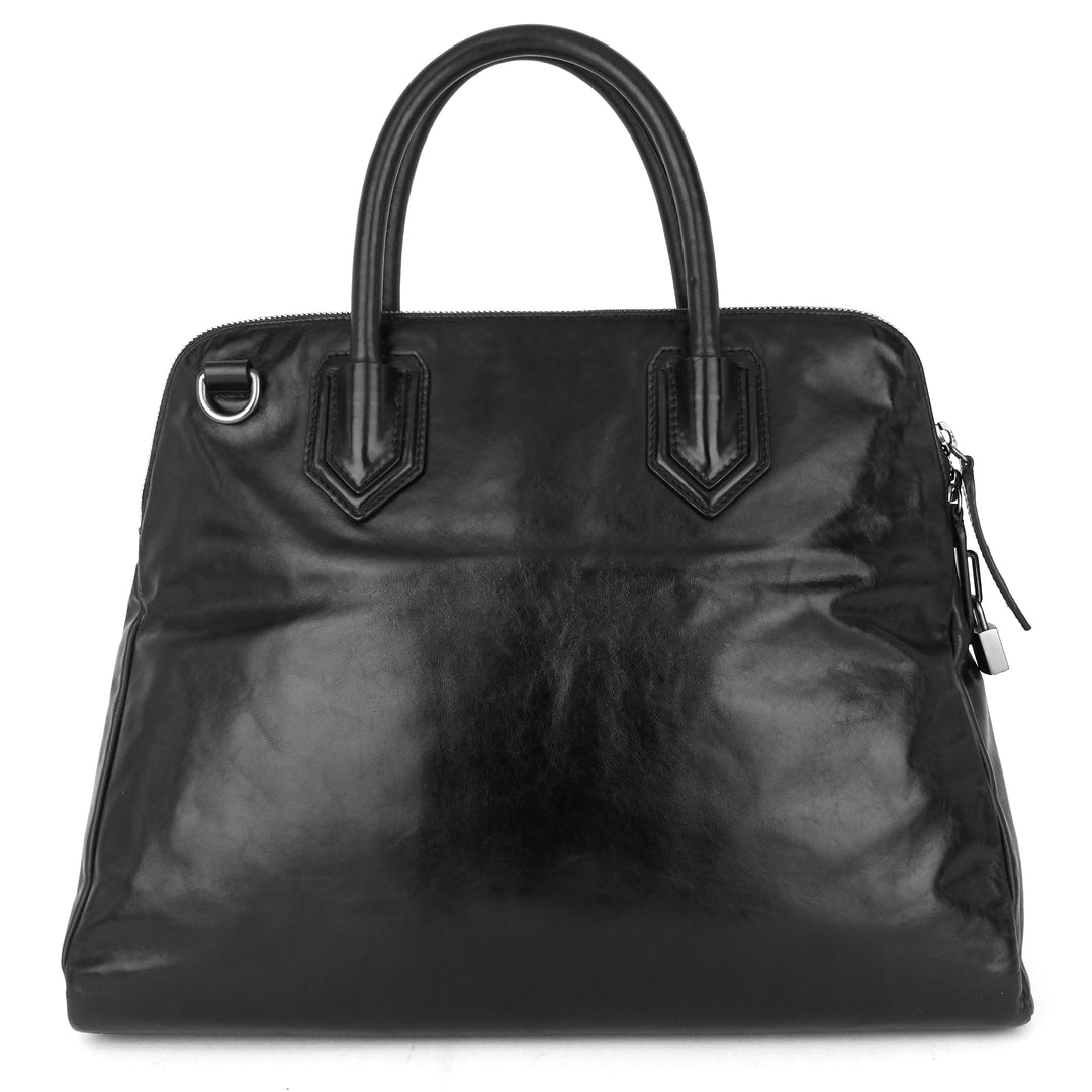 smooth leather tote bag