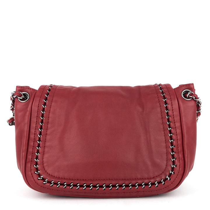 leather luxe ligne accordion flap bag