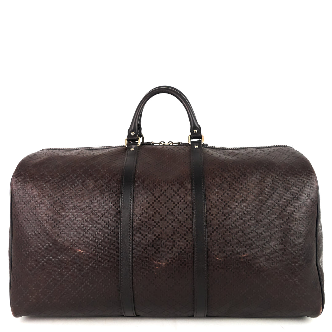 bright diamante leather carry-on duffle bag