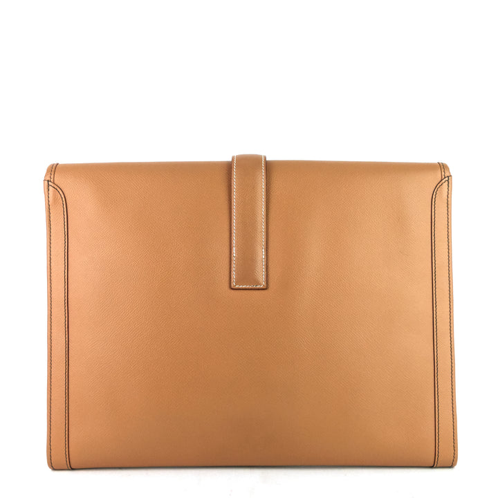 jige gm courchevel leather clutch bag