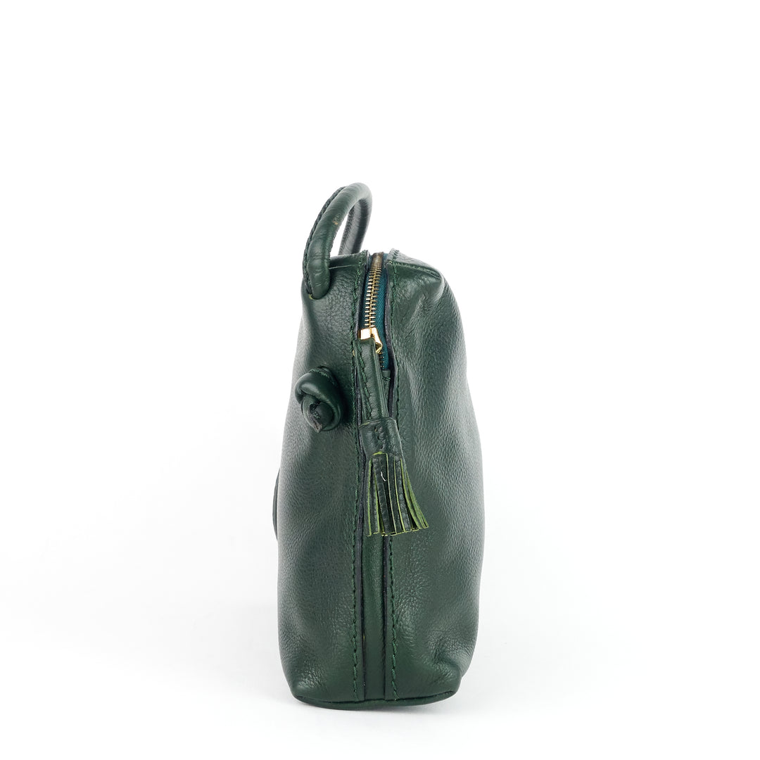 vintage cervo leather crossbody bag