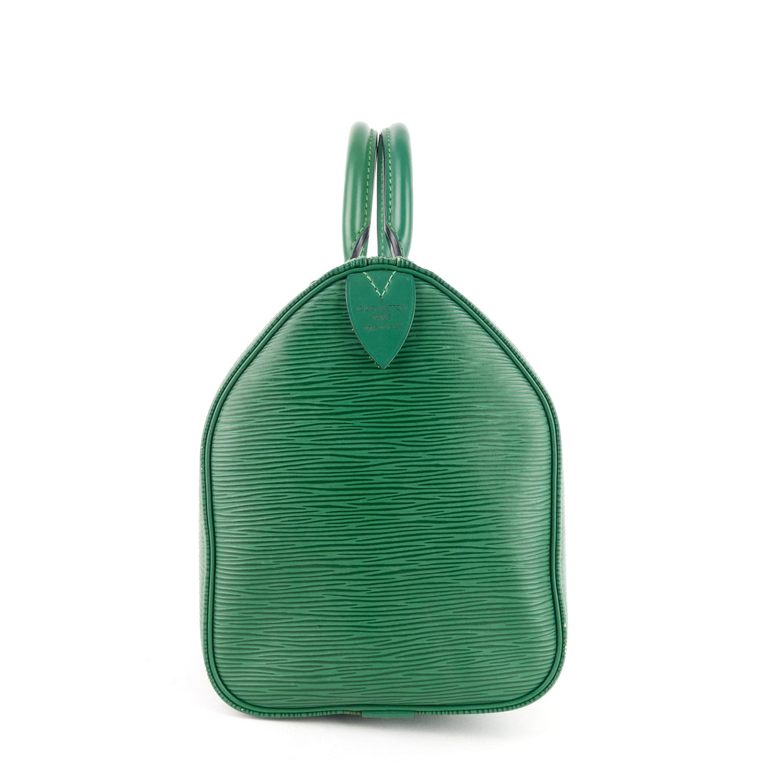 speedy 25 green epi leather bag