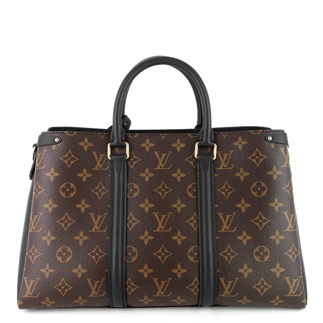 soufflot mm monogram canvas and coloured leather bag