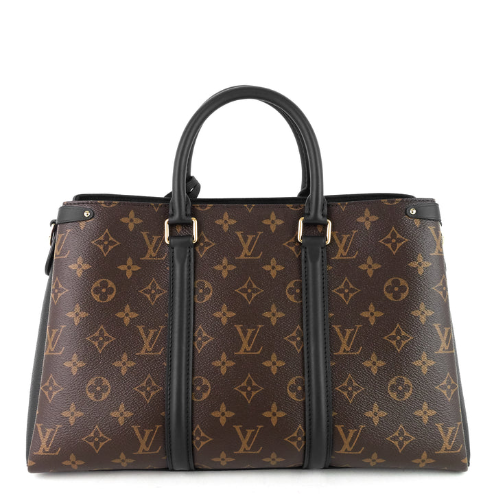soufflot mm monogram canvas and coloured leather bag