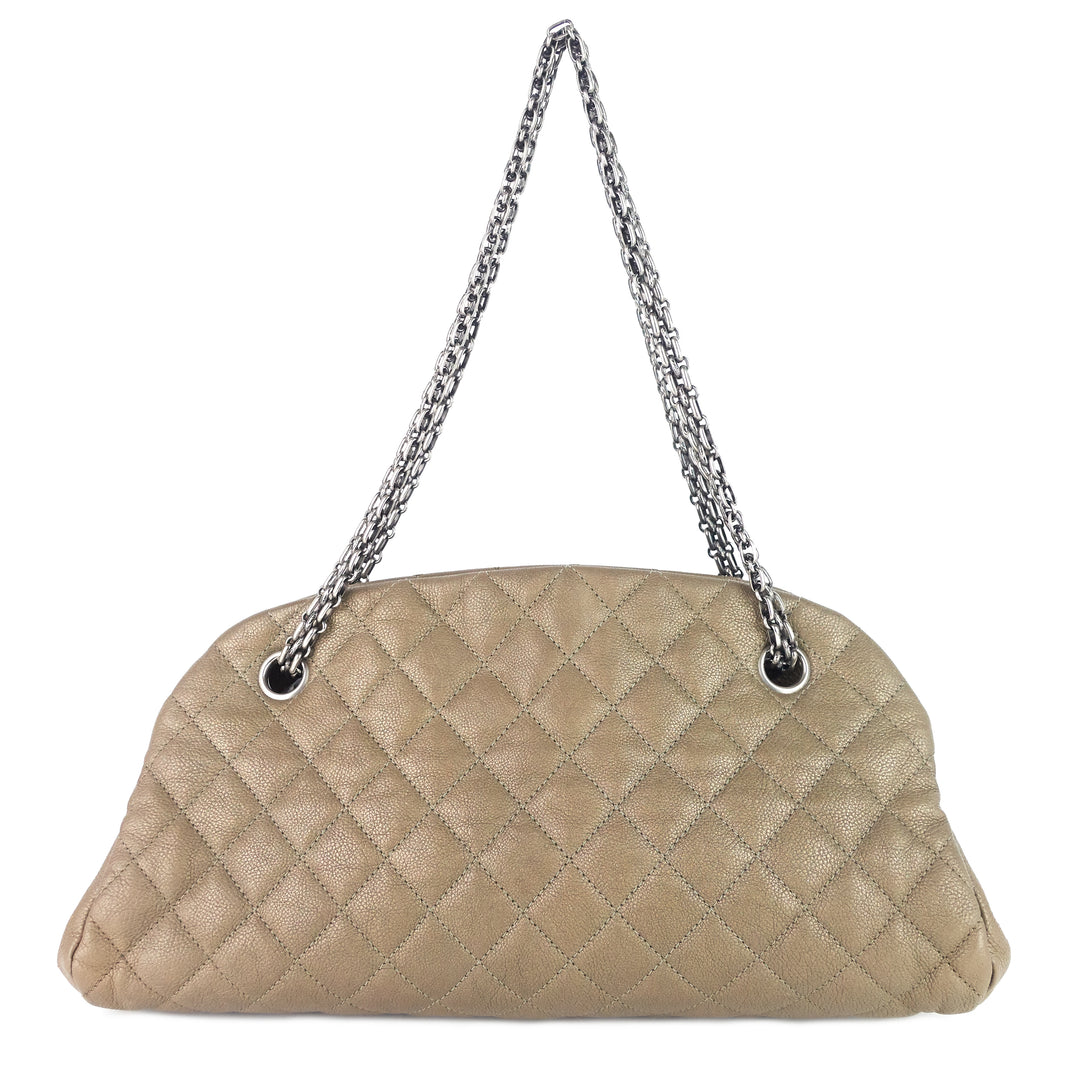 Chanel Just Mademoiselle Medium Caviar Leather Bowler Bag