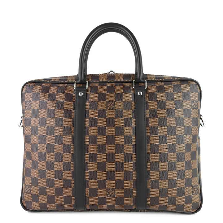 porte-documents voyage pm damier ebene canvas briefcase bag