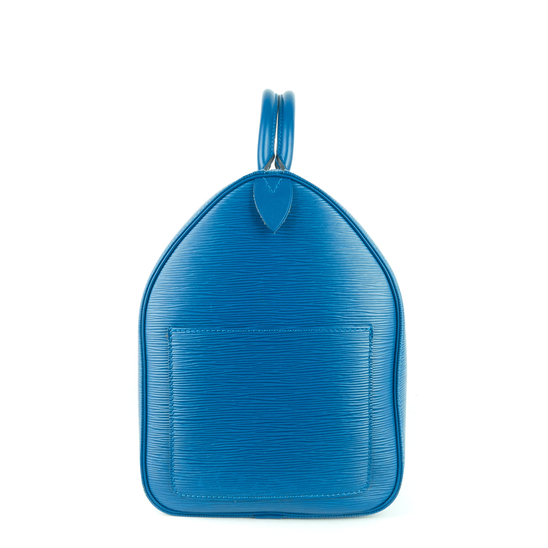 keepall 45 blue epi leather bag