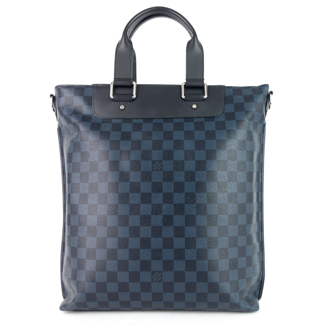 cabas jour damier cobalt canvas bag