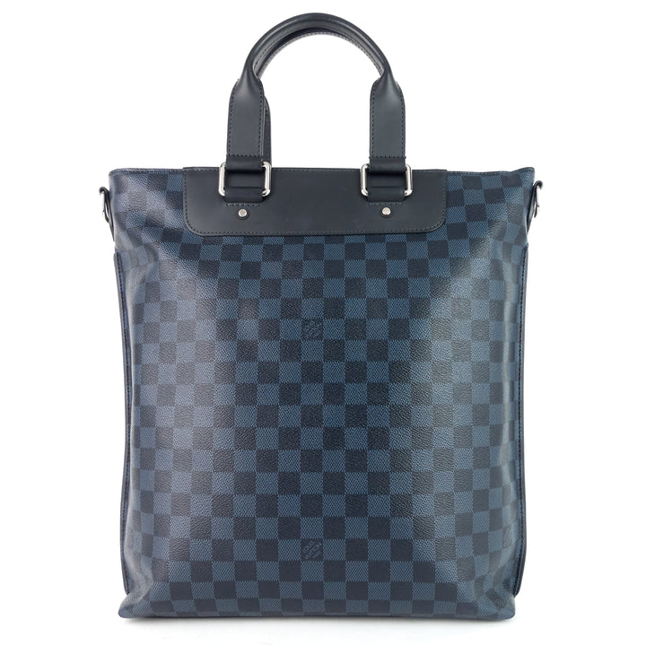 cabas jour damier cobalt canvas bag