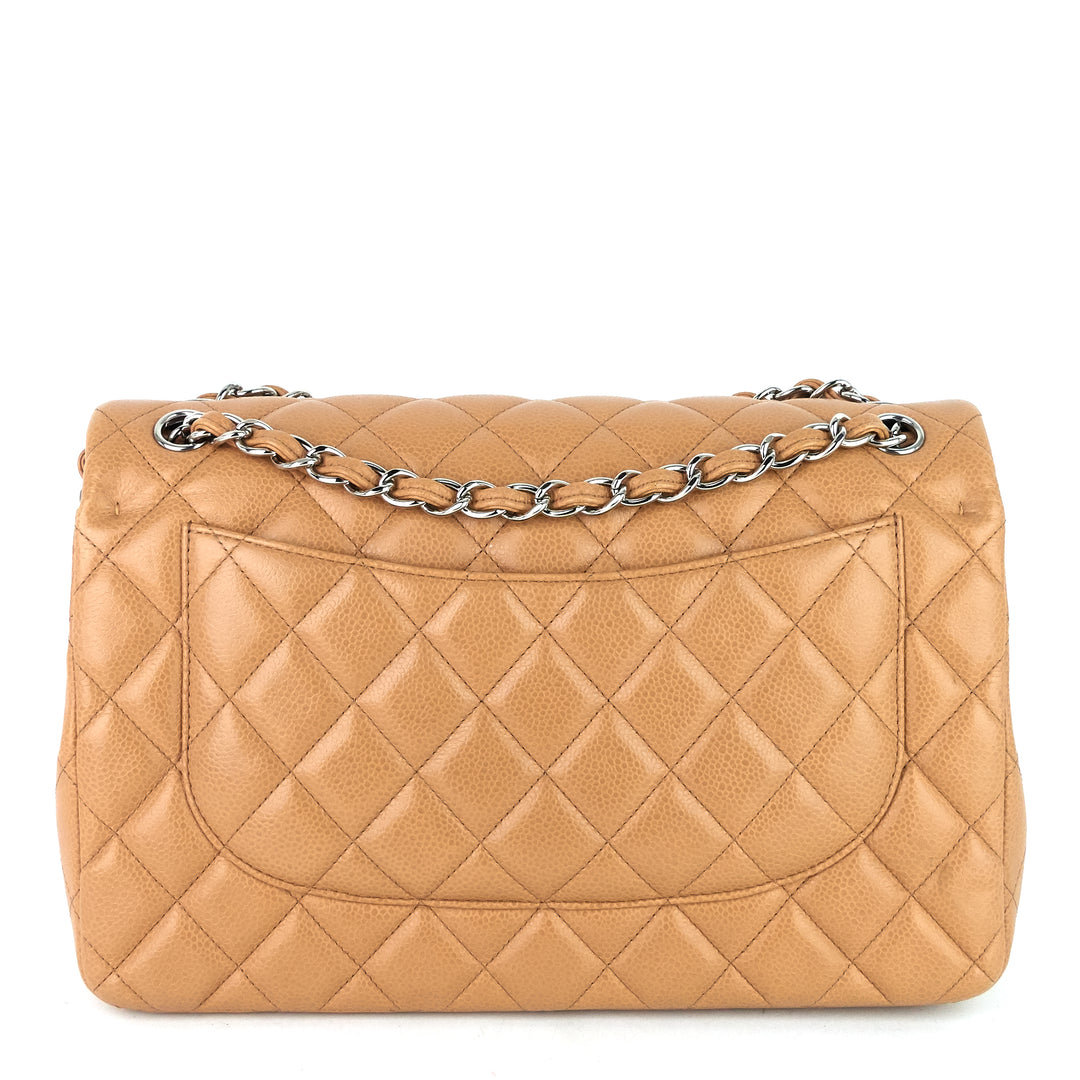 classic double flap jumbo caviar leather bag