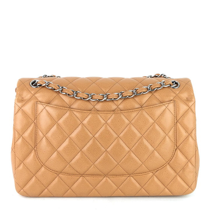 classic double flap jumbo caviar leather bag