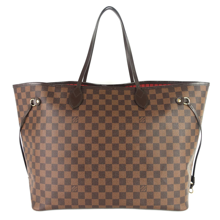 neverfull gm damier ebene canvas tote bag