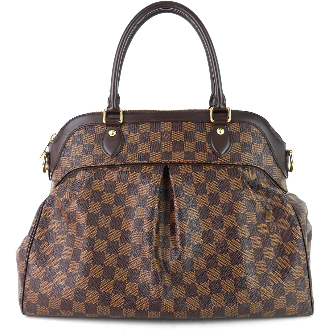 trevi gm damier ebene canvas handbag