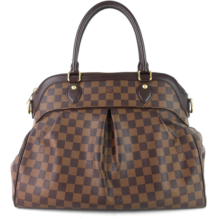 trevi gm damier ebene canvas handbag