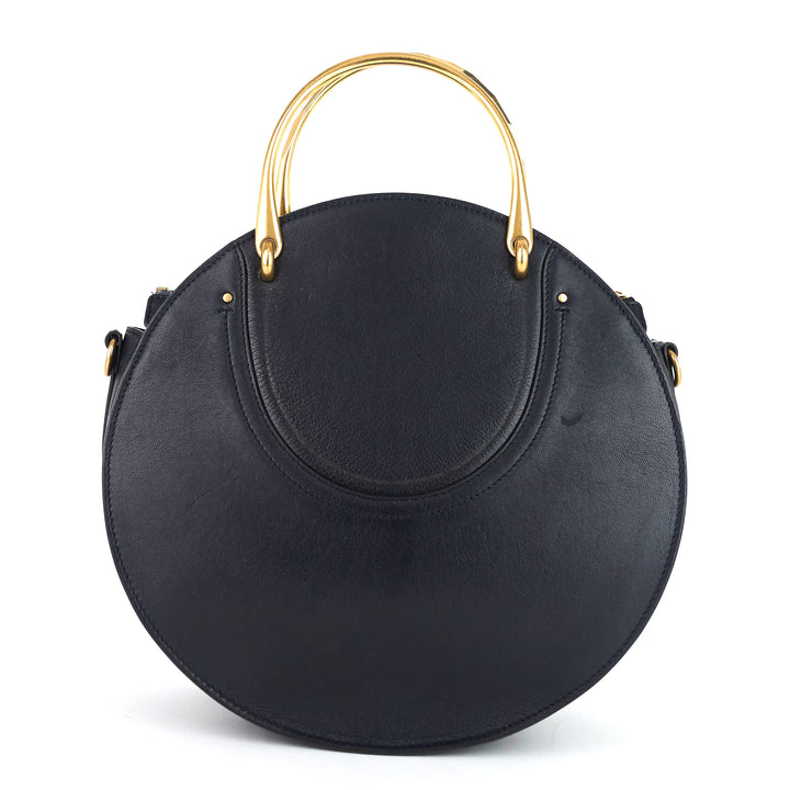 pixie medium calfskin and suede double handle bag