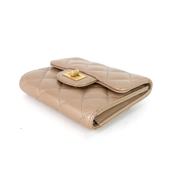 reissue compact metallic calfskin wallet