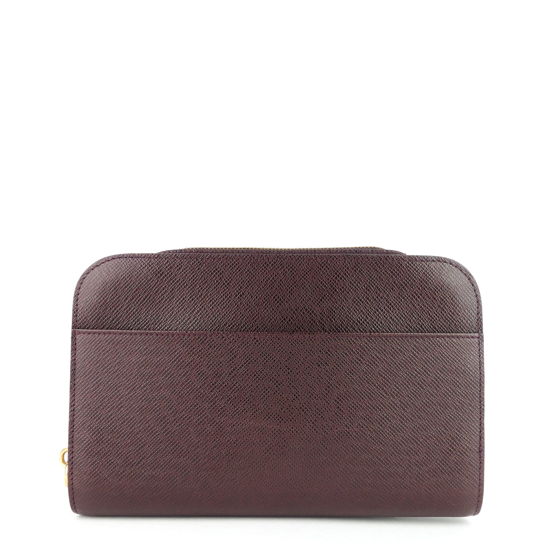 pochette baikal acajou taiga leather bag