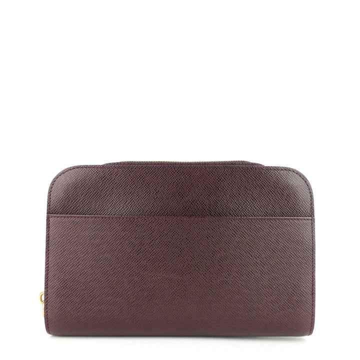 pochette baikal acajou taiga leather bag