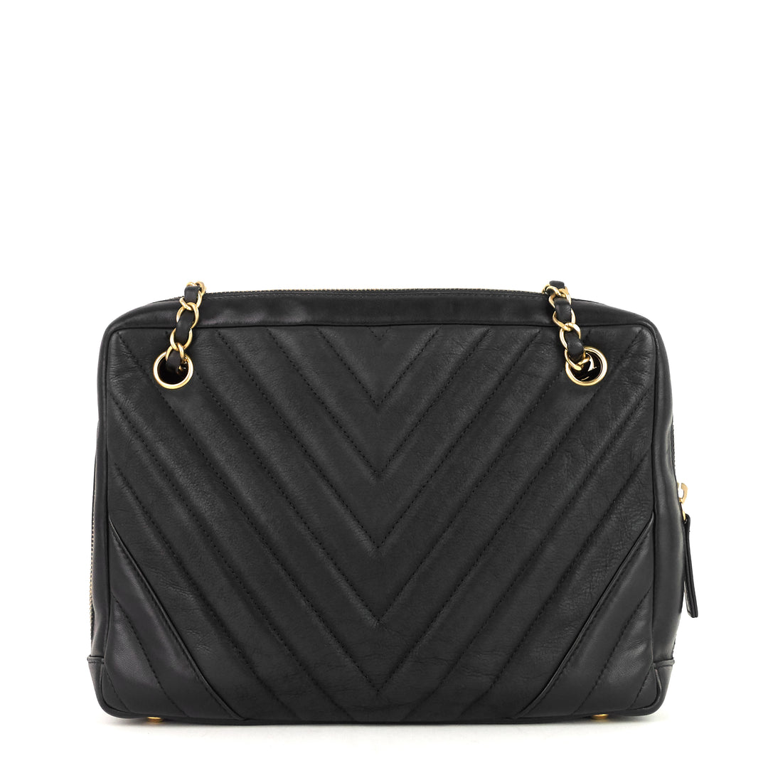 chevron quilted lambskin camera bag