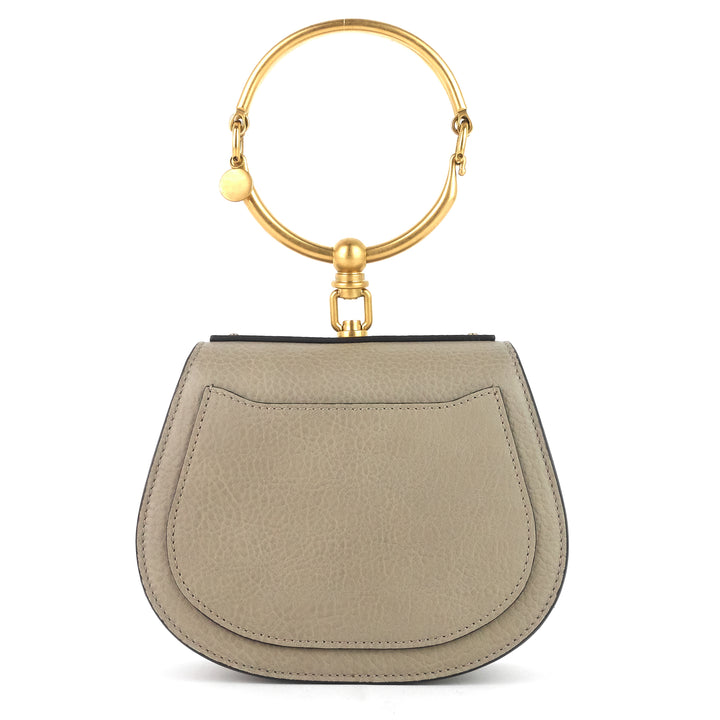nile small leather and suede bracelet bag