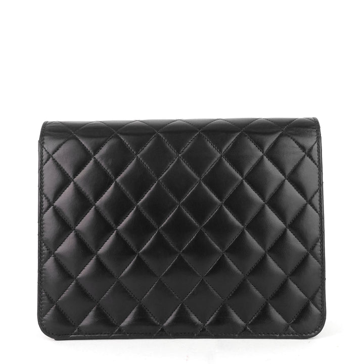 single flap lambskin leather shoulder bag