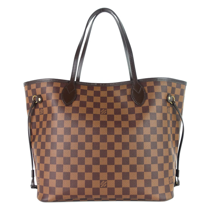 neverfull mm with pouch damier ebene canvas tote bag