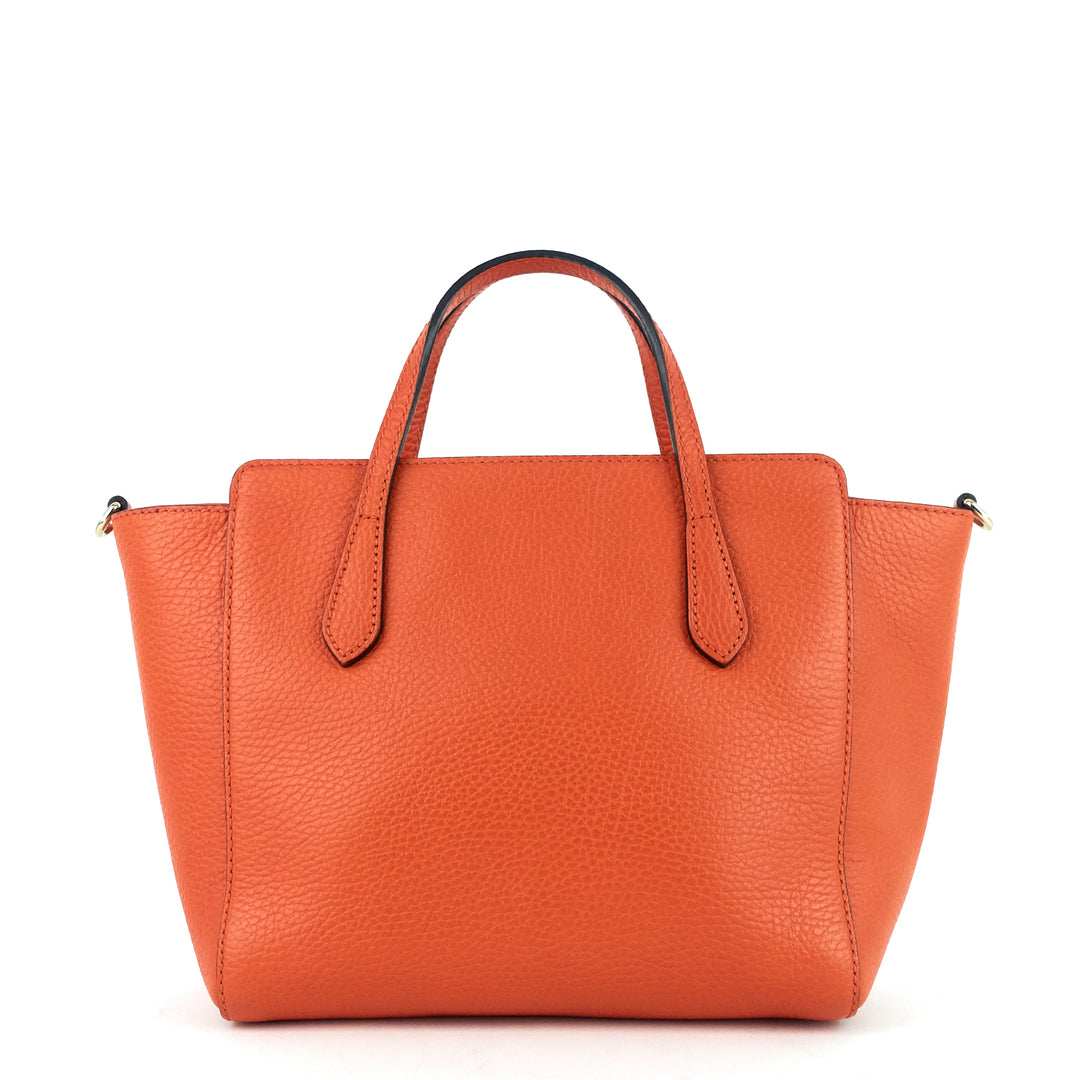 swing small textured calfskin tote bag