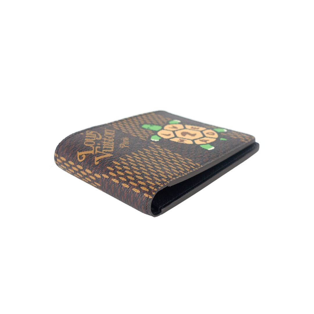 nigo turtle giant damier ebene canvas multiple wallet
