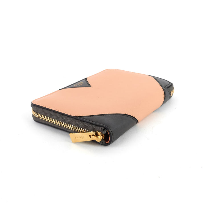 zip around coeur bicolour calfskin wallet