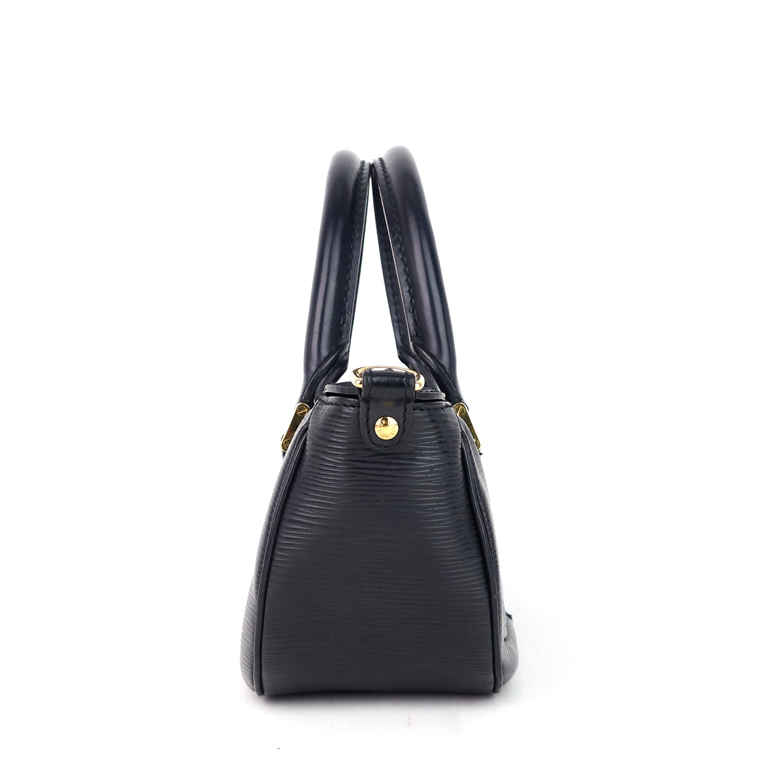 dhanura black epi leather handbag