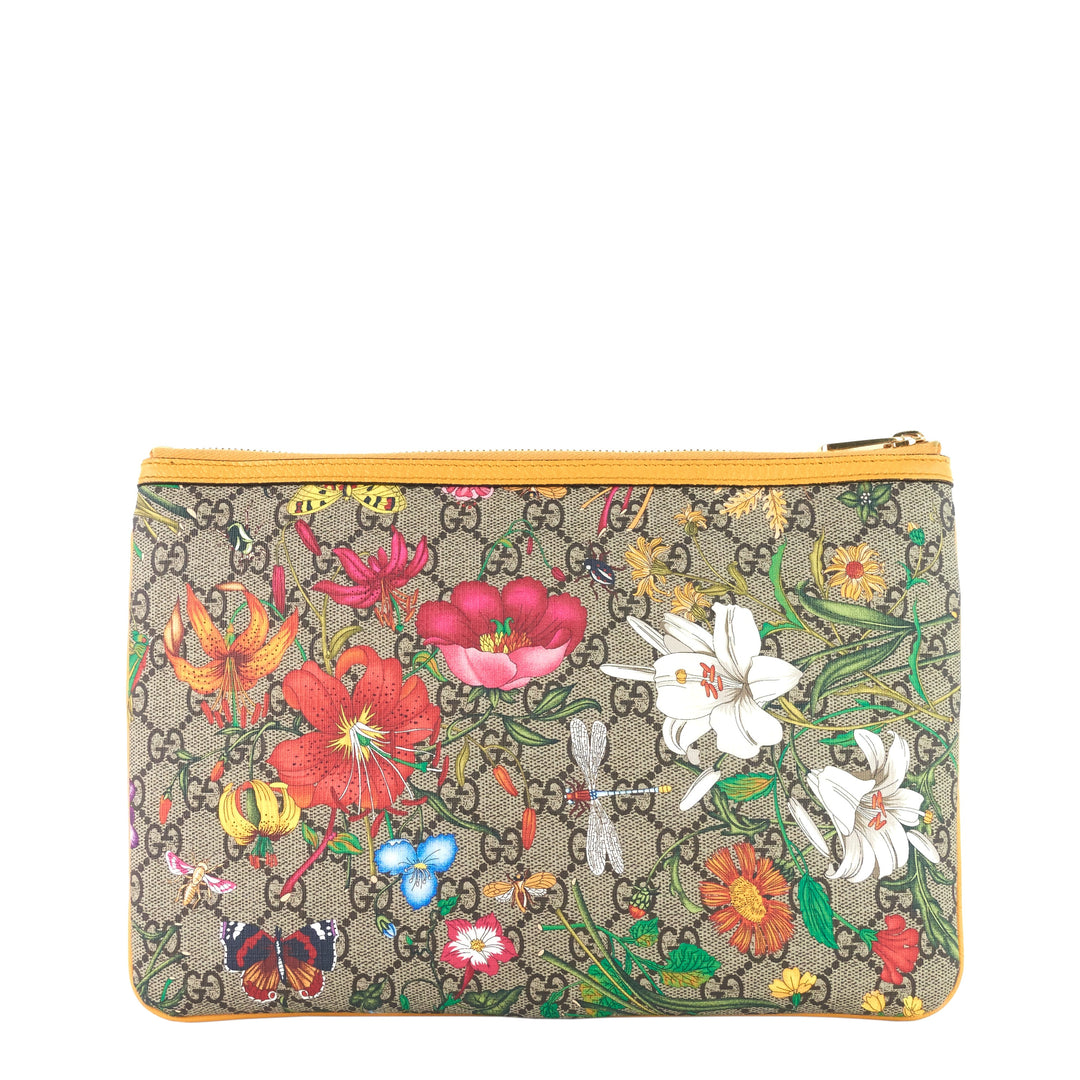 Ophidia GG Supreme Canvas Floral Clutch Bag