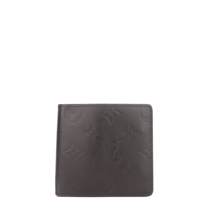 portefeuille glace leather double wallet