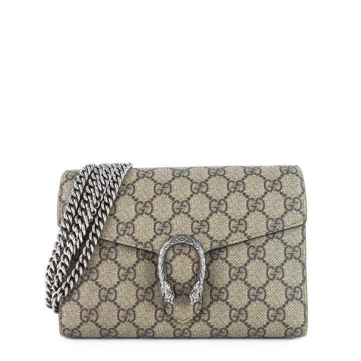 dionysus gg coated canvas chain wallet bag