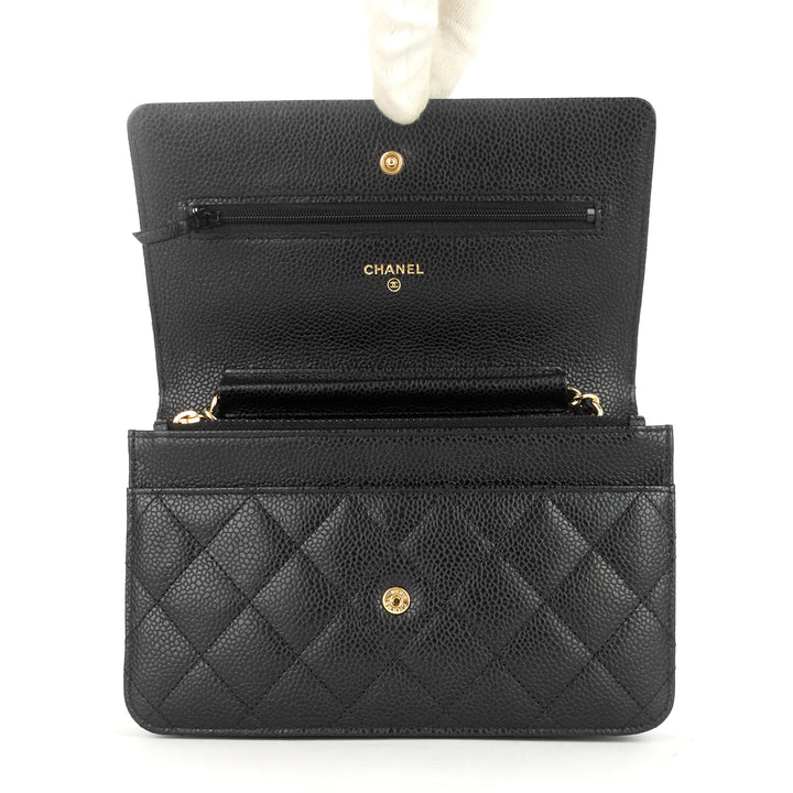 wallet on chain caviar leather bag