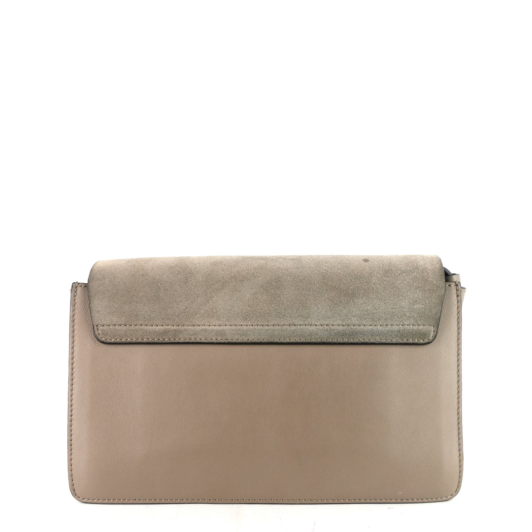 faye small calfskin and suede shoulder bag
