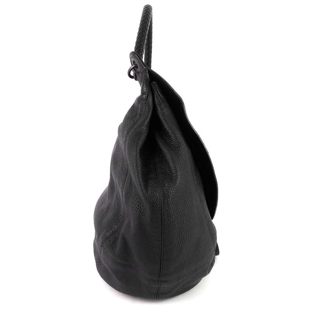 intrecciato cervo leather flap bag