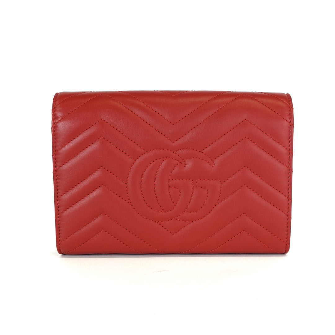 marmont matelasse chevron leather wallet on chain