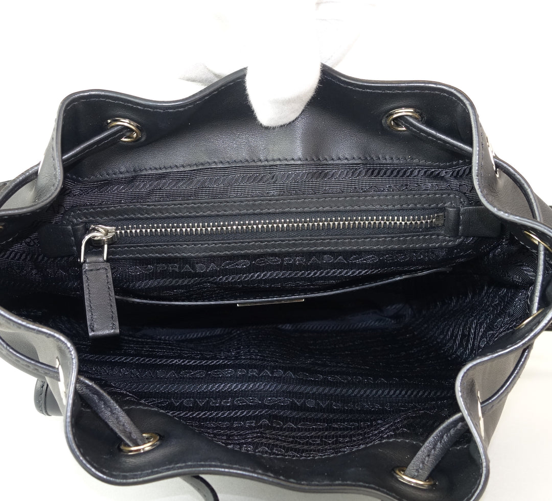 smooth calf leather triple flap backpack bag