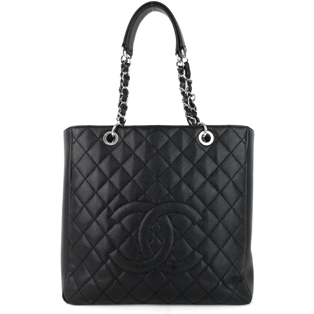 petite shopping tote xl caviar leather bag
