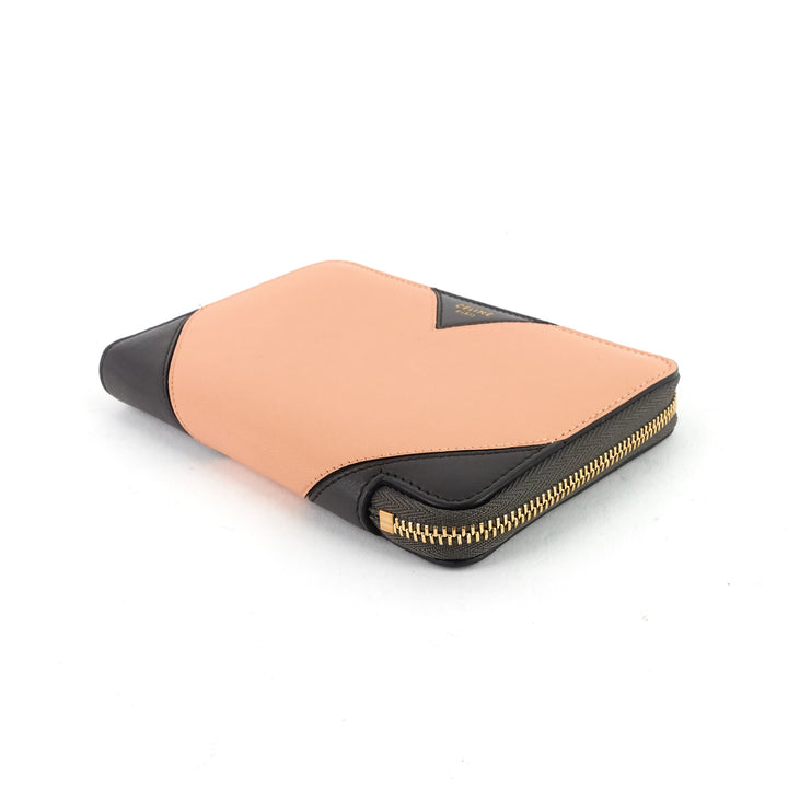 zip around coeur bicolour calfskin wallet