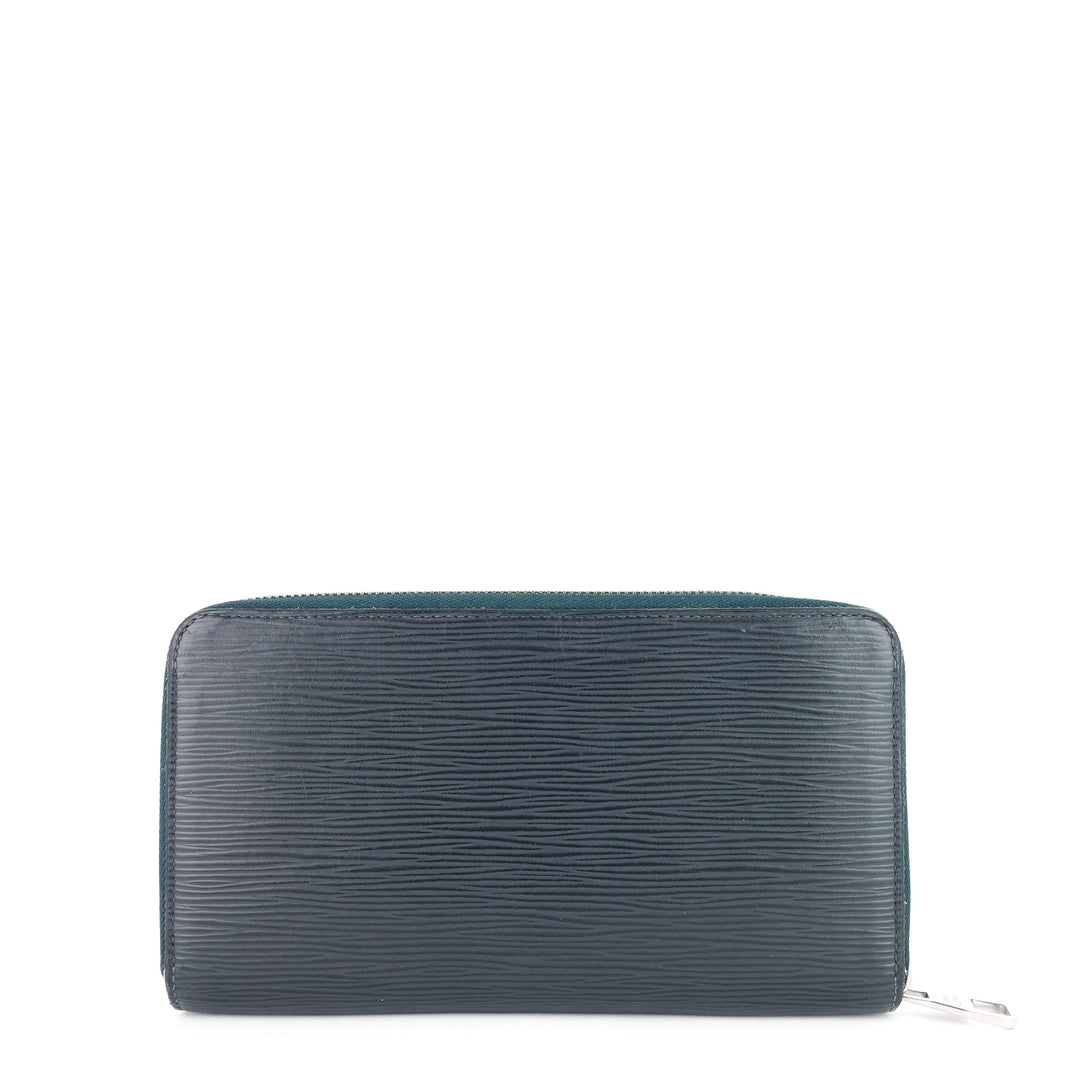 zippy navy blue epi leather organizer wallet