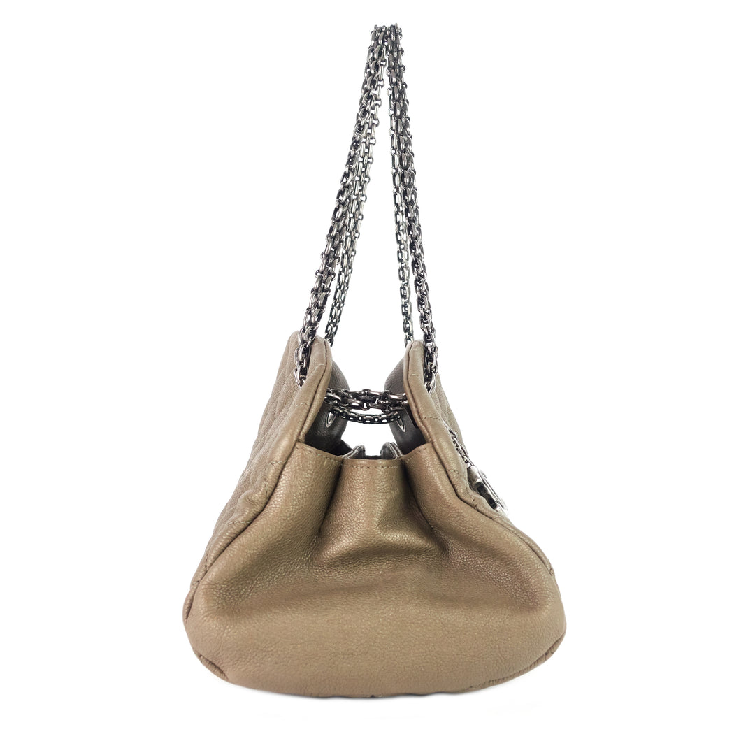 Chanel Just Mademoiselle Medium Caviar Leather Bowler Bag